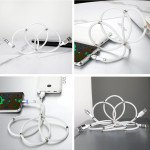 Wholesale 3-in-1 Magnetic Phone Charging Cable - Tangle Free and Fast Charging Cable for Easy Storage and Organization - Compatible with All Smartphones and Devices (White)